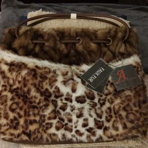 New - Adrienne Landau Faux Fur Bag